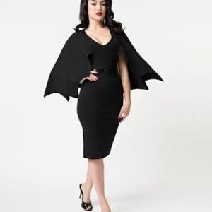 Elegant Black Cape Dress